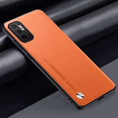 Custodia Lusso Pelle Cover S01 per Xiaomi Redmi Note 11 SE 5G Arancione