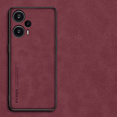 Custodia Lusso Pelle Cover S01 per Xiaomi Redmi Note 12 Turbo 5G Rosso