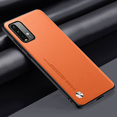 Custodia Lusso Pelle Cover S01 per Xiaomi Redmi Note 9 4G Arancione