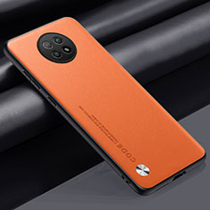 Custodia Lusso Pelle Cover S01 per Xiaomi Redmi Note 9T 5G Arancione