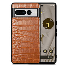 Custodia Lusso Pelle Cover S01D per Google Pixel 7 Pro 5G Marrone