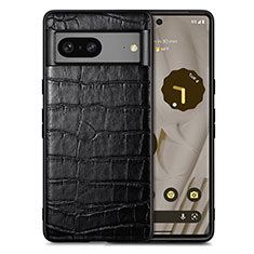 Custodia Lusso Pelle Cover S01D per Google Pixel 7a 5G Nero