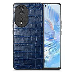 Custodia Lusso Pelle Cover S01D per Huawei Honor 80 5G Blu