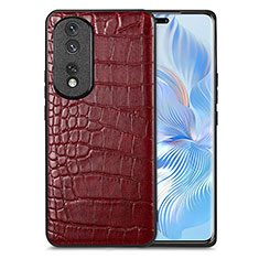 Custodia Lusso Pelle Cover S01D per Huawei Honor 80 Pro 5G Rosso