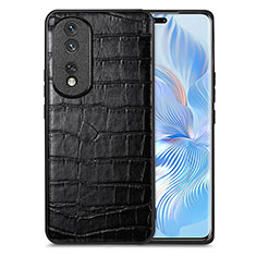 Custodia Lusso Pelle Cover S01D per Huawei Honor 80 Pro Flat 5G Nero