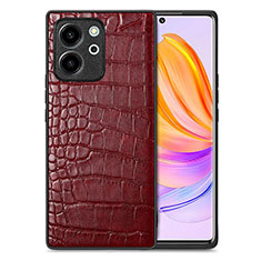 Custodia Lusso Pelle Cover S01D per Huawei Honor 80 SE 5G Rosso