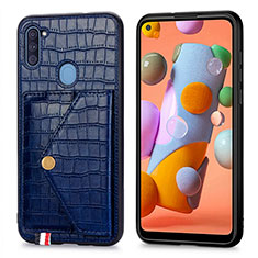 Custodia Lusso Pelle Cover S01D per Samsung Galaxy A11 Blu