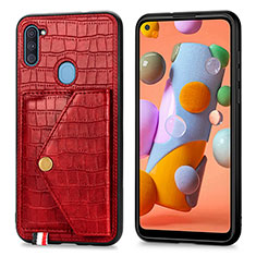 Custodia Lusso Pelle Cover S01D per Samsung Galaxy A11 Rosso