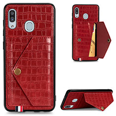 Custodia Lusso Pelle Cover S01D per Samsung Galaxy A30 Rosso