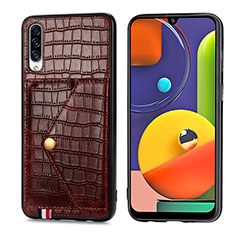 Custodia Lusso Pelle Cover S01D per Samsung Galaxy A50 Marrone