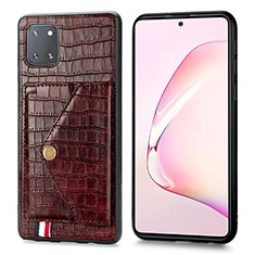 Custodia Lusso Pelle Cover S01D per Samsung Galaxy A81 Marrone