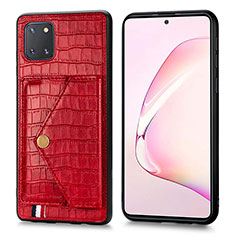 Custodia Lusso Pelle Cover S01D per Samsung Galaxy A81 Rosso