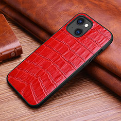 Custodia Lusso Pelle Cover S02 per Apple iPhone 13 Mini Rosso