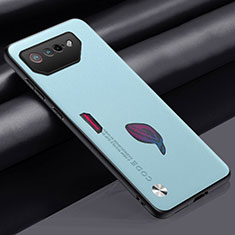 Custodia Lusso Pelle Cover S02 per Asus ROG Phone 7 Ultimate Cielo Blu