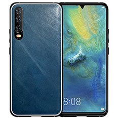 Custodia Lusso Pelle Cover S02 per Huawei P30 Blu