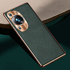 Custodia Lusso Pelle Cover S02 per Huawei P60 Pro Verde