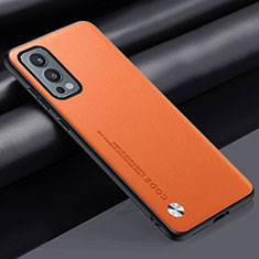 Custodia Lusso Pelle Cover S02 per OnePlus Nord 2 5G Arancione