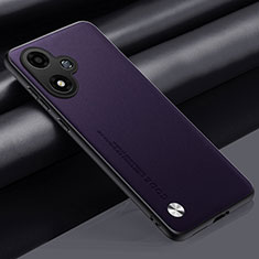 Custodia Lusso Pelle Cover S02 per Oppo A2m 5G Viola