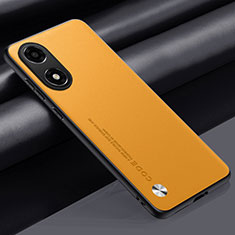 Custodia Lusso Pelle Cover S02 per Oppo A2x 5G Giallo