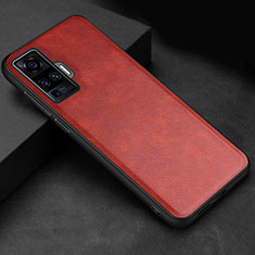 Custodia Lusso Pelle Cover S02 per Vivo X51 5G Rosso