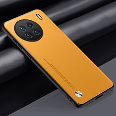 Custodia Lusso Pelle Cover S02 per Vivo X90 Pro+ Plus 5G Giallo