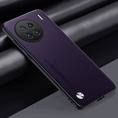 Custodia Lusso Pelle Cover S02 per Vivo X90 Pro+ Plus 5G Viola