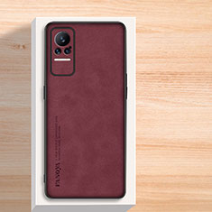 Custodia Lusso Pelle Cover S02 per Xiaomi Civi 5G Rosso