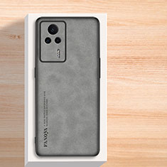 Custodia Lusso Pelle Cover S02 per Xiaomi Redmi K60E 5G Grigio