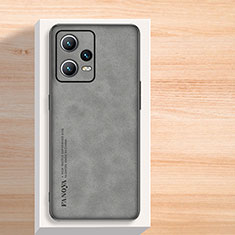 Custodia Lusso Pelle Cover S02 per Xiaomi Redmi Note 12 5G Grigio