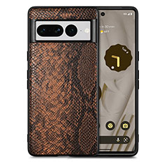 Custodia Lusso Pelle Cover S02D per Google Pixel 7 Pro 5G Marrone