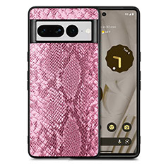 Custodia Lusso Pelle Cover S02D per Google Pixel 7 Pro 5G Rosa Caldo