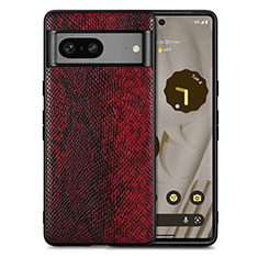 Custodia Lusso Pelle Cover S02D per Google Pixel 7a 5G Rosso