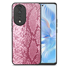 Custodia Lusso Pelle Cover S02D per Huawei Honor 80 5G Rosa