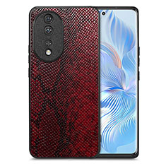 Custodia Lusso Pelle Cover S02D per Huawei Honor 80 5G Rosso