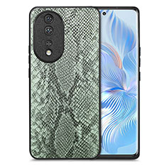 Custodia Lusso Pelle Cover S02D per Huawei Honor 80 5G Verde