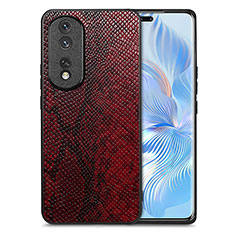 Custodia Lusso Pelle Cover S02D per Huawei Honor 80 Pro 5G Rosso