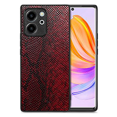 Custodia Lusso Pelle Cover S02D per Huawei Honor 80 SE 5G Rosso