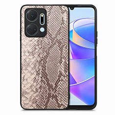 Custodia Lusso Pelle Cover S02D per Huawei Honor X7a Marrone Chiaro