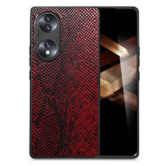 Custodia Lusso Pelle Cover S02D per Huawei Honor X7b Rosso