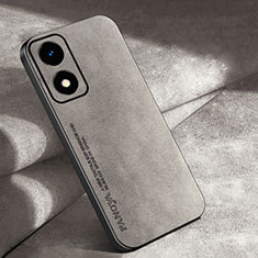 Custodia Lusso Pelle Cover S04 per Oppo A2x 5G Grigio