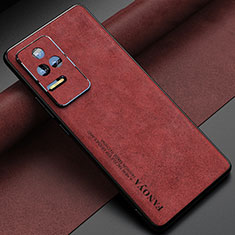 Custodia Lusso Pelle Cover S04 per Xiaomi Redmi K50 5G Rosso