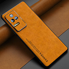 Custodia Lusso Pelle Cover S04 per Xiaomi Redmi K50 Pro 5G Arancione