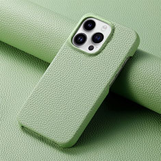 Custodia Lusso Pelle Cover S04D per Apple iPhone 14 Pro Verde