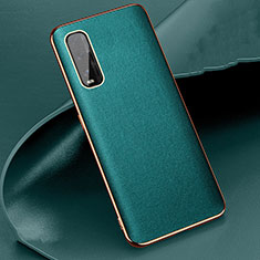 Custodia Lusso Pelle Cover S05 per Oppo Find X2 Verde