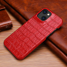 Custodia Lusso Pelle Cover S06 per Apple iPhone 13 Mini Rosso