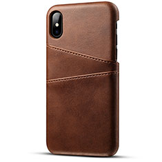 Custodia Lusso Pelle Cover S06 per Apple iPhone Xs Marrone