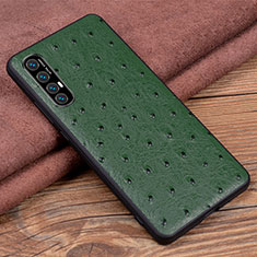 Custodia Lusso Pelle Cover S07 per Oppo Reno3 Pro Verde