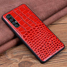 Custodia Lusso Pelle Cover S08 per Oppo Reno3 Pro Rosso