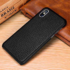 Custodia Lusso Pelle Cover S10 per Apple iPhone X Nero