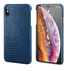 Custodia Lusso Pelle Cover S12 per Apple iPhone X Blu